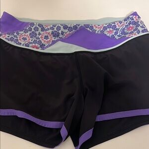 Lululemon Black and Purple Athletic Shorts